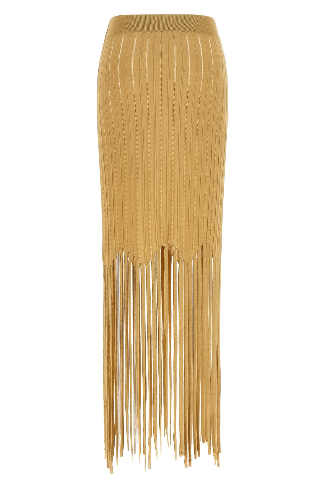 BALMAIN 34 midi skirt in stretch knit viscose cane