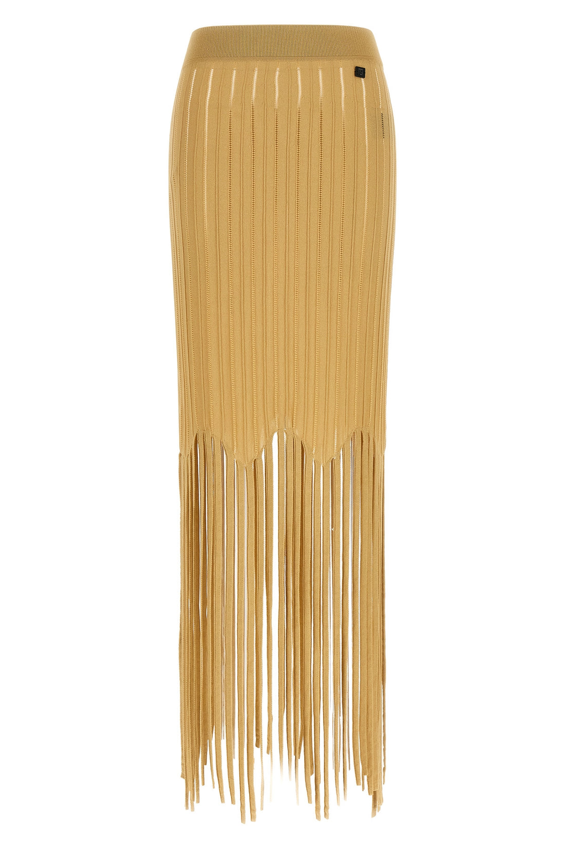 BALMAIN 34 midi skirt in stretch knit viscose cane