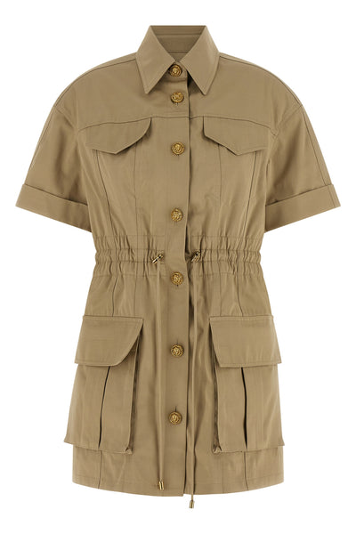 saharan-inspired cotton gabardine mini dress