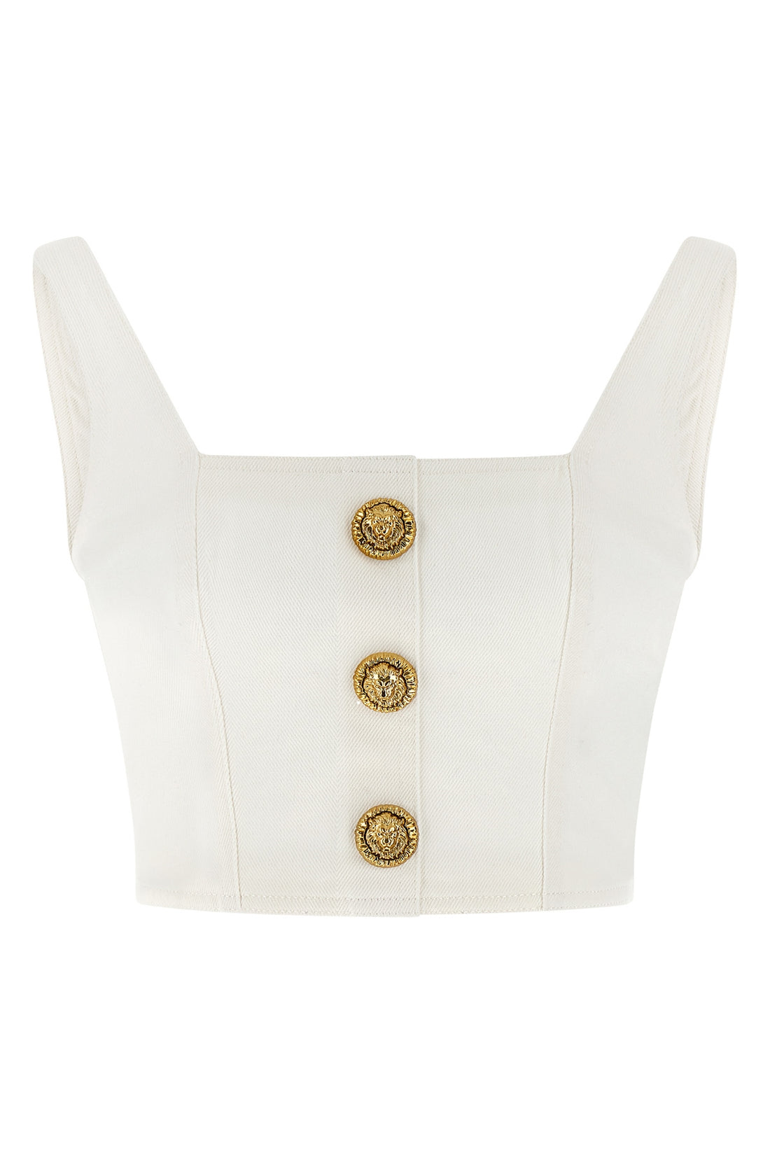 BALMAIN 36 cotton canvas top