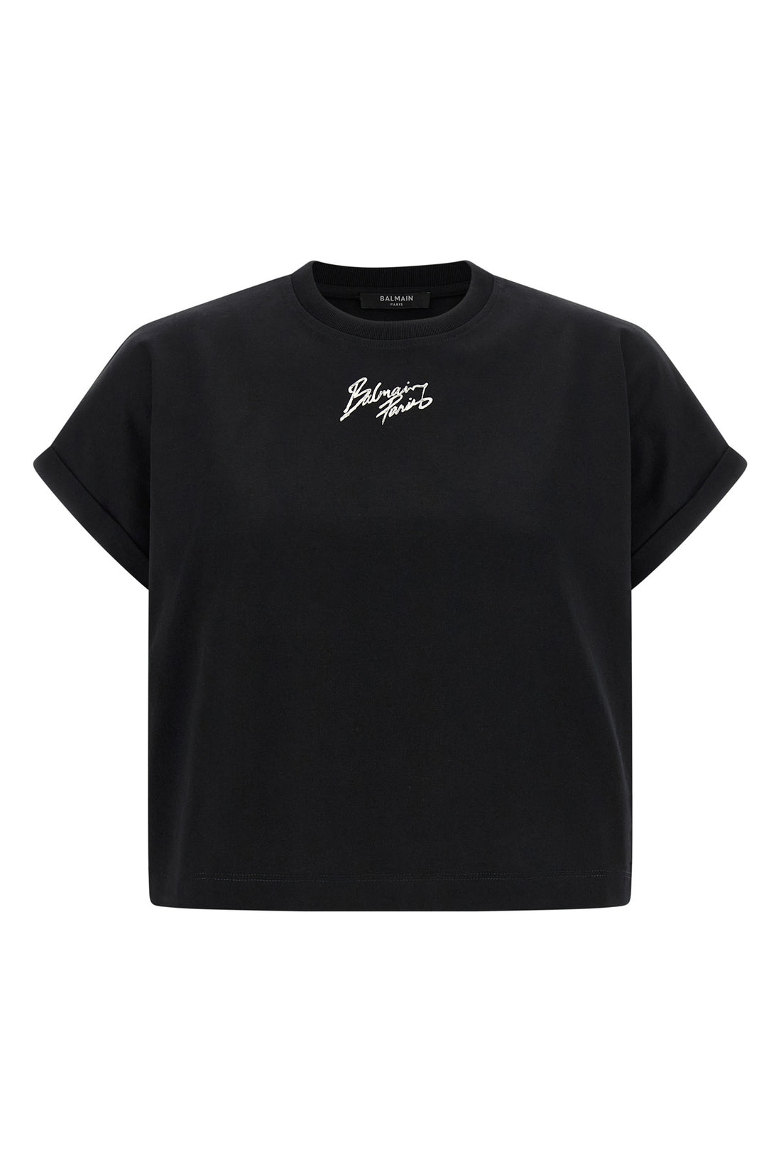BALMAIN M cropped cotton crewneck t-shirt