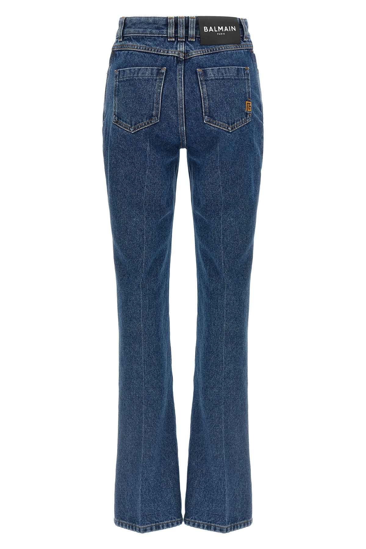 5-pocket high waist cotton denim jeans