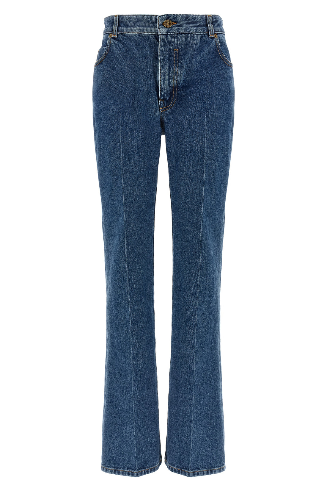 BALMAIN 34 5-pocket high waist cotton denim jeans