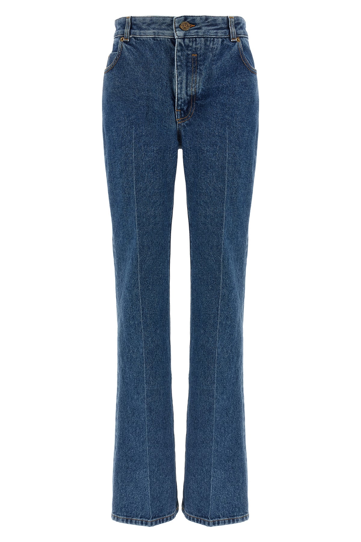 5-pocket high waist cotton denim jeans