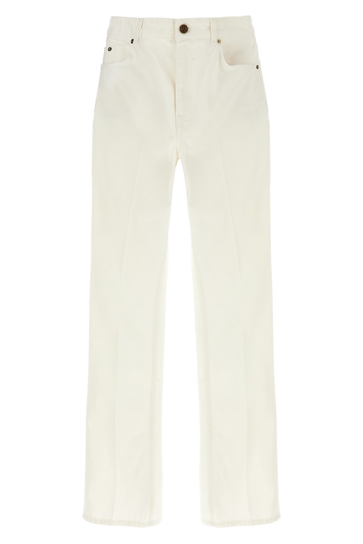 5-pocket high waist cotton denim jeans