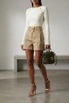 cotton gabardine shorts