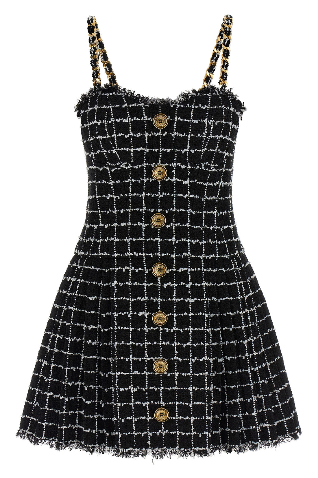 BALMAIN 36 tweed mini dress