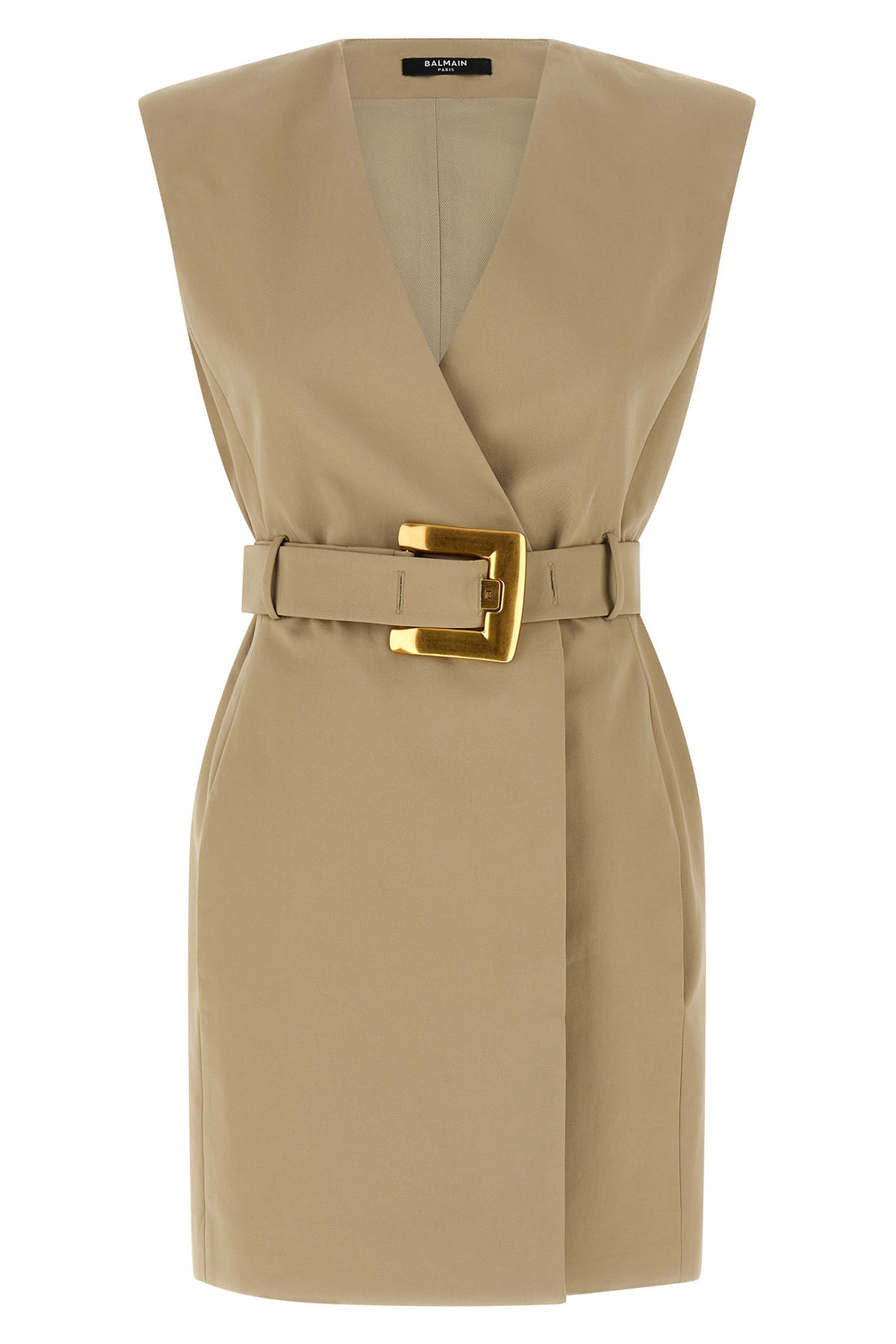 BALMAIN 36 wallet mini dress in cotton gabardine