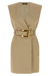 wallet mini dress in cotton gabardine