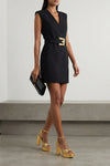 wallet mini dress in grain de poudre