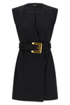 wallet mini dress in grain de poudre