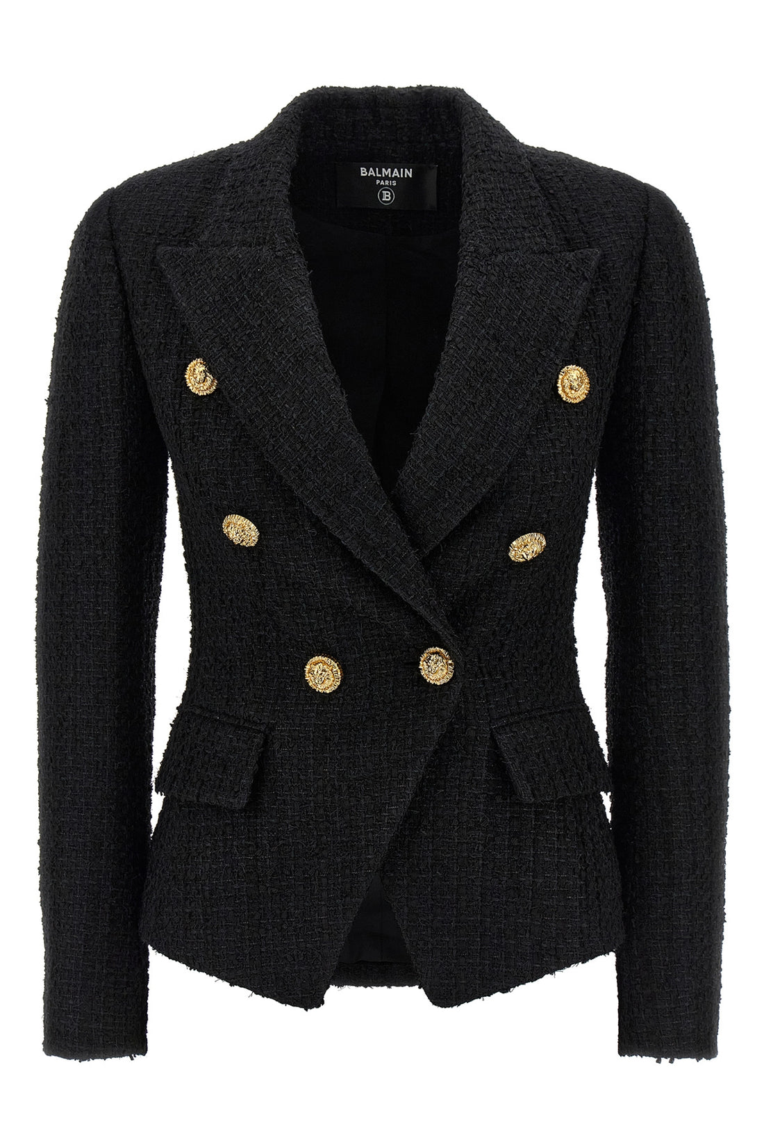 BALMAIN 42 double-breasted tweed blazer