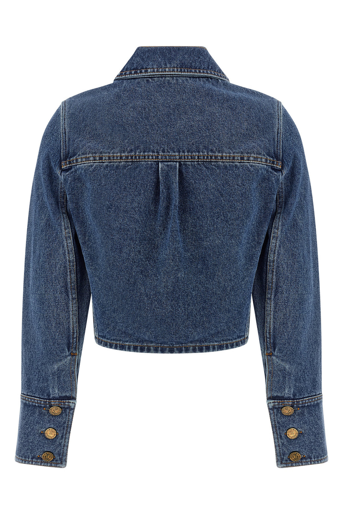 BALMAIN 34 cropped denim jacket in cotton