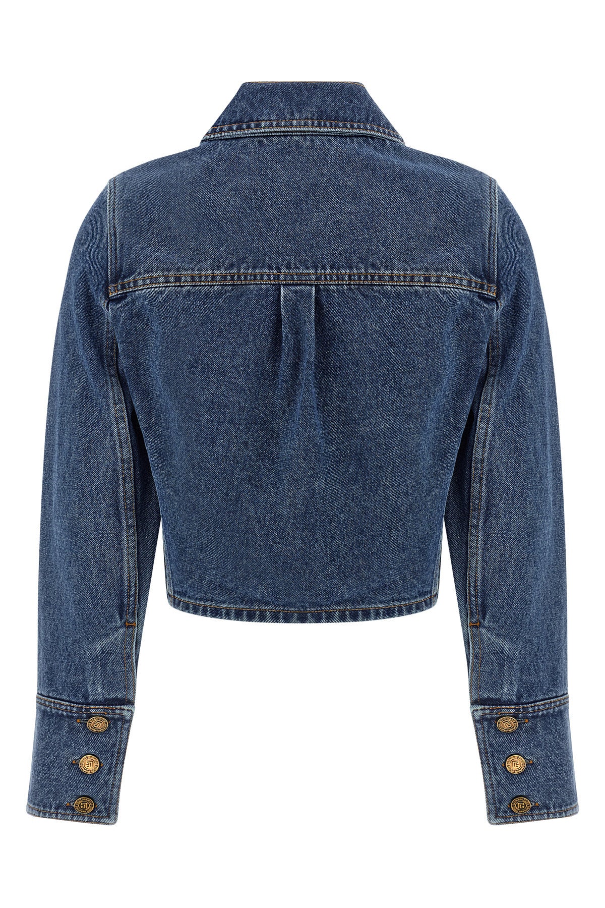 cropped denim jacket in cotton