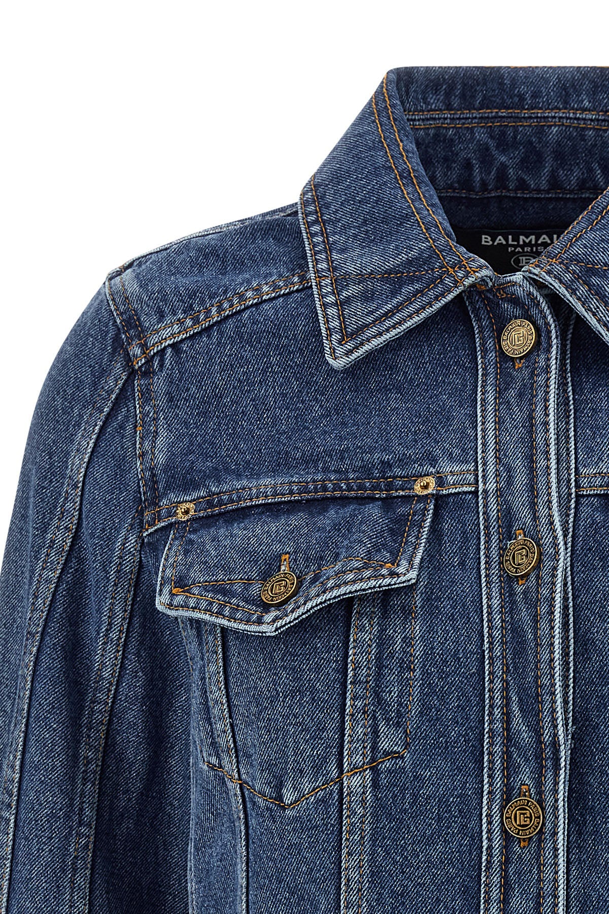 cropped denim jacket in cotton