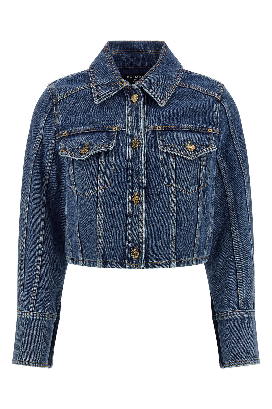 BALMAIN 34 cropped denim jacket in cotton