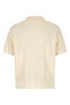 wool and linen knit polo shirt