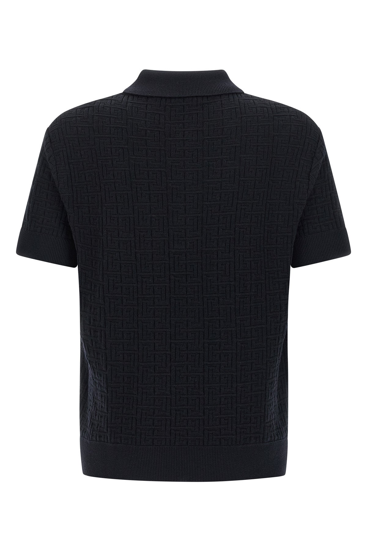 polo shirt in wool blend knit
