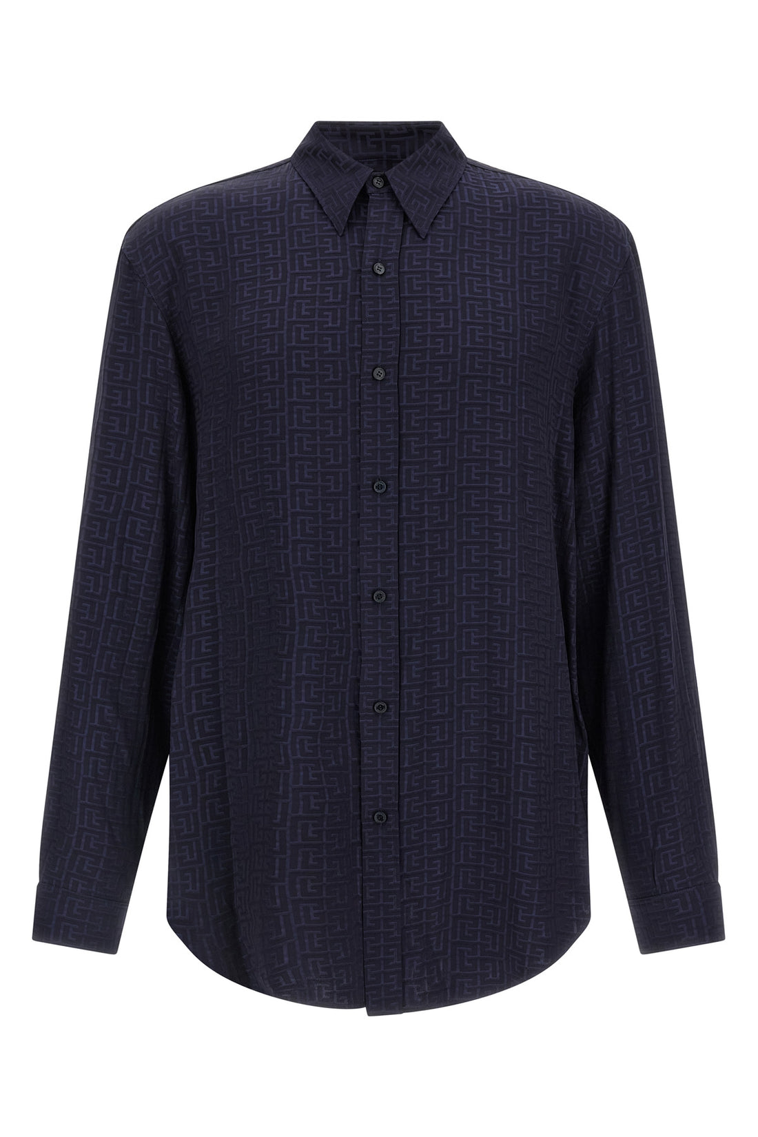 BALMAIN 42 cm all over jacquard monogram viscose shirt