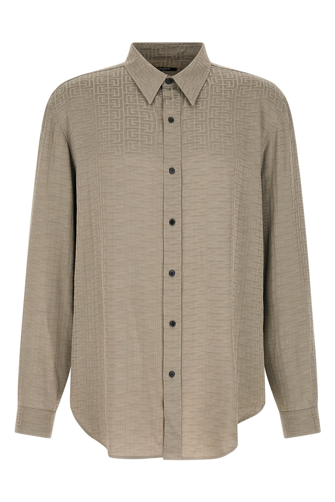 BALMAIN 40 cm all over jacquard monogram viscose shirt