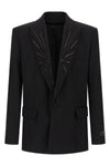 single-breasted grain de poudre blazer