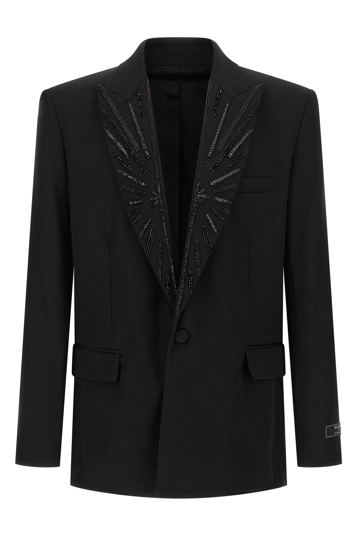 single-breasted grain de poudre blazer
