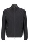 reversible light bomber jacket in technical fabric and viscose mélange