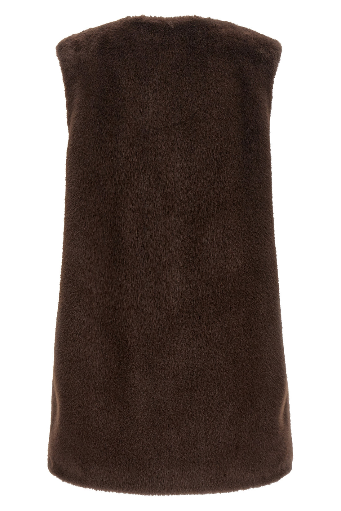 HERNO 38 the herno resort vest in beaver-effect eco-fur features a sleeveless silhouett