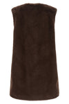 the herno resort vest in beaver-effect eco-fur features a sleeveless silhouett
