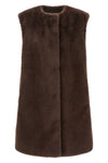 the herno resort vest in beaver-effect eco-fur features a sleeveless silhouett