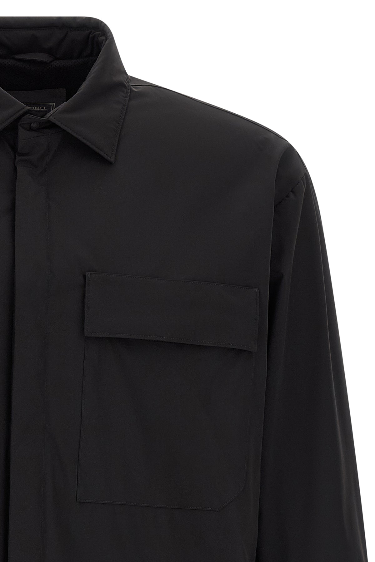 functional overshirt in technical windproof and rainproof fabric