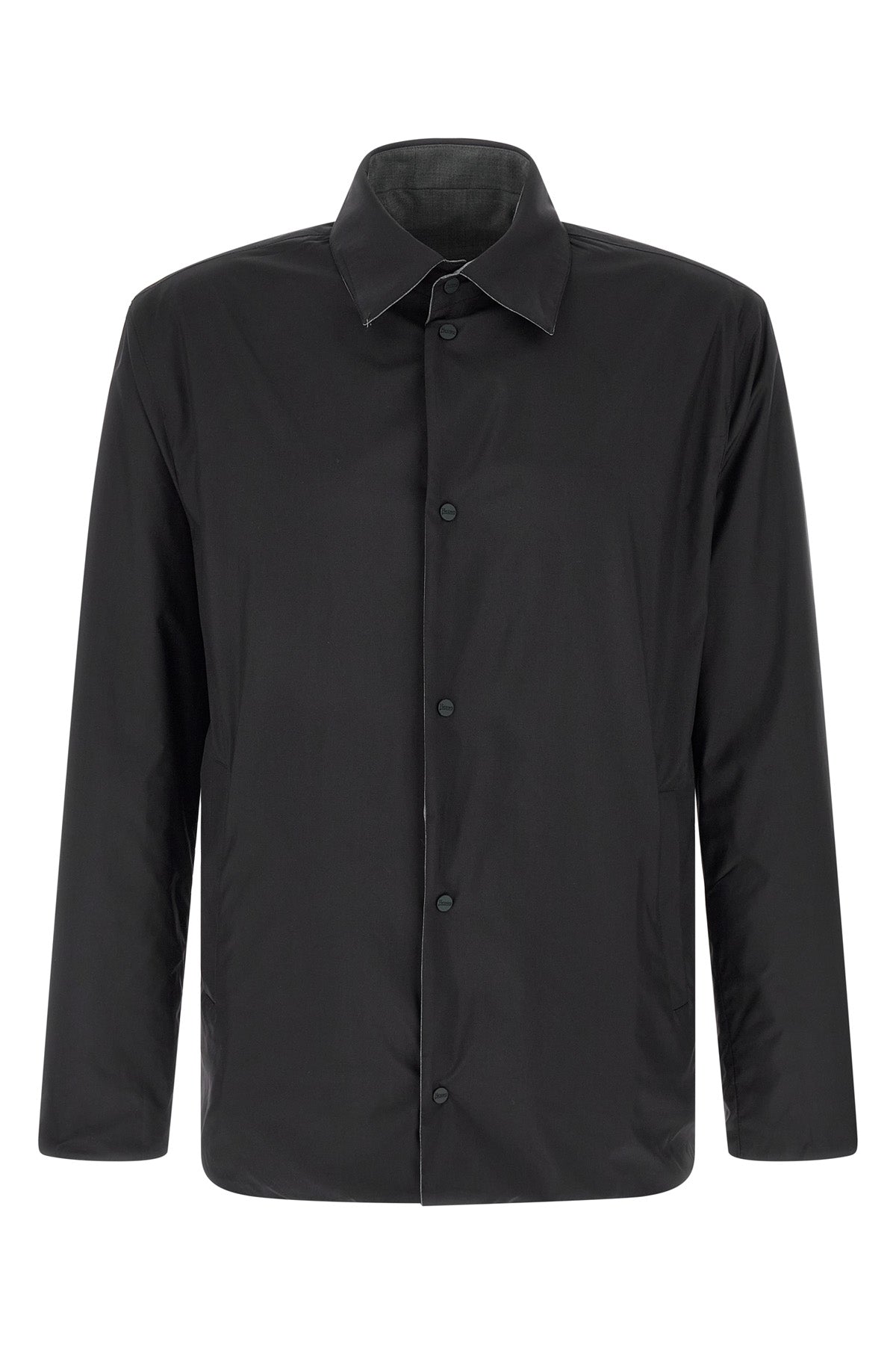 reversible overshirt in technical wool and nylon fabric