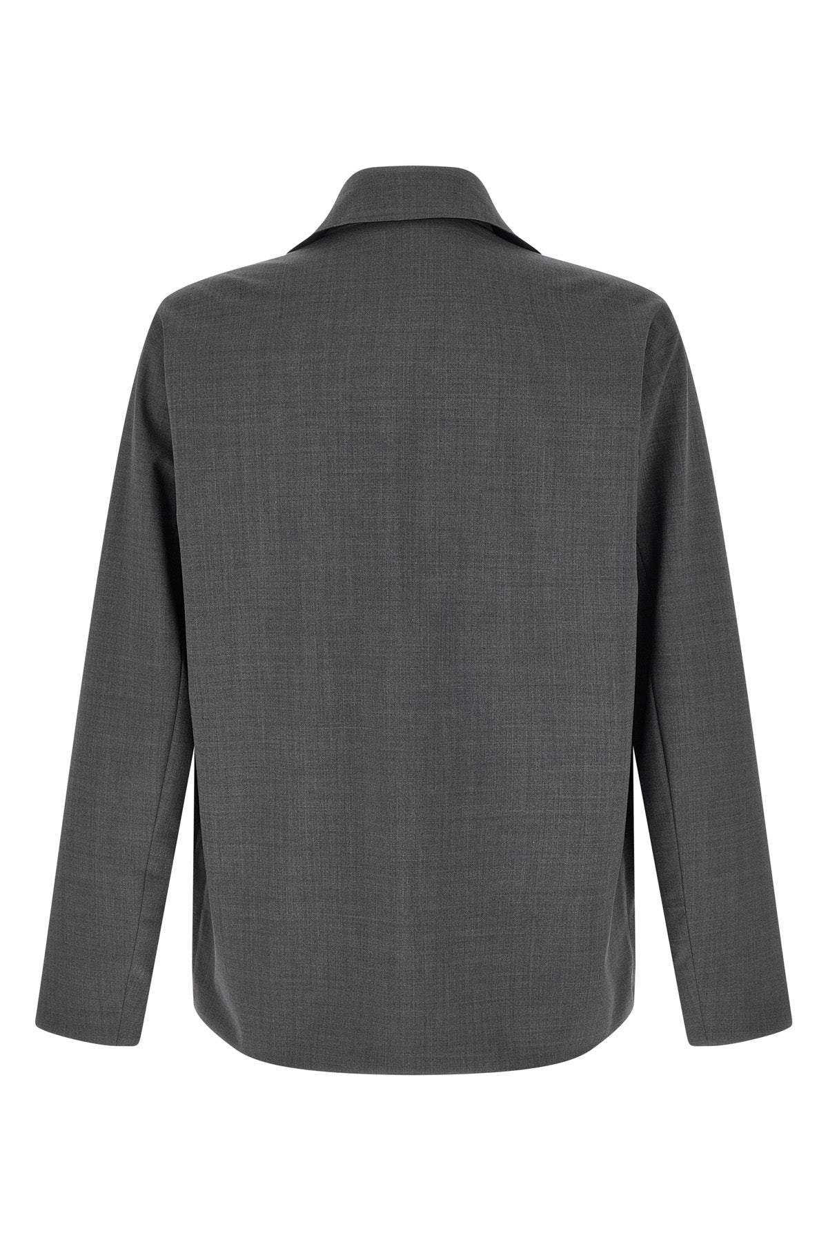 reversible overshirt in technical wool and nylon fabric