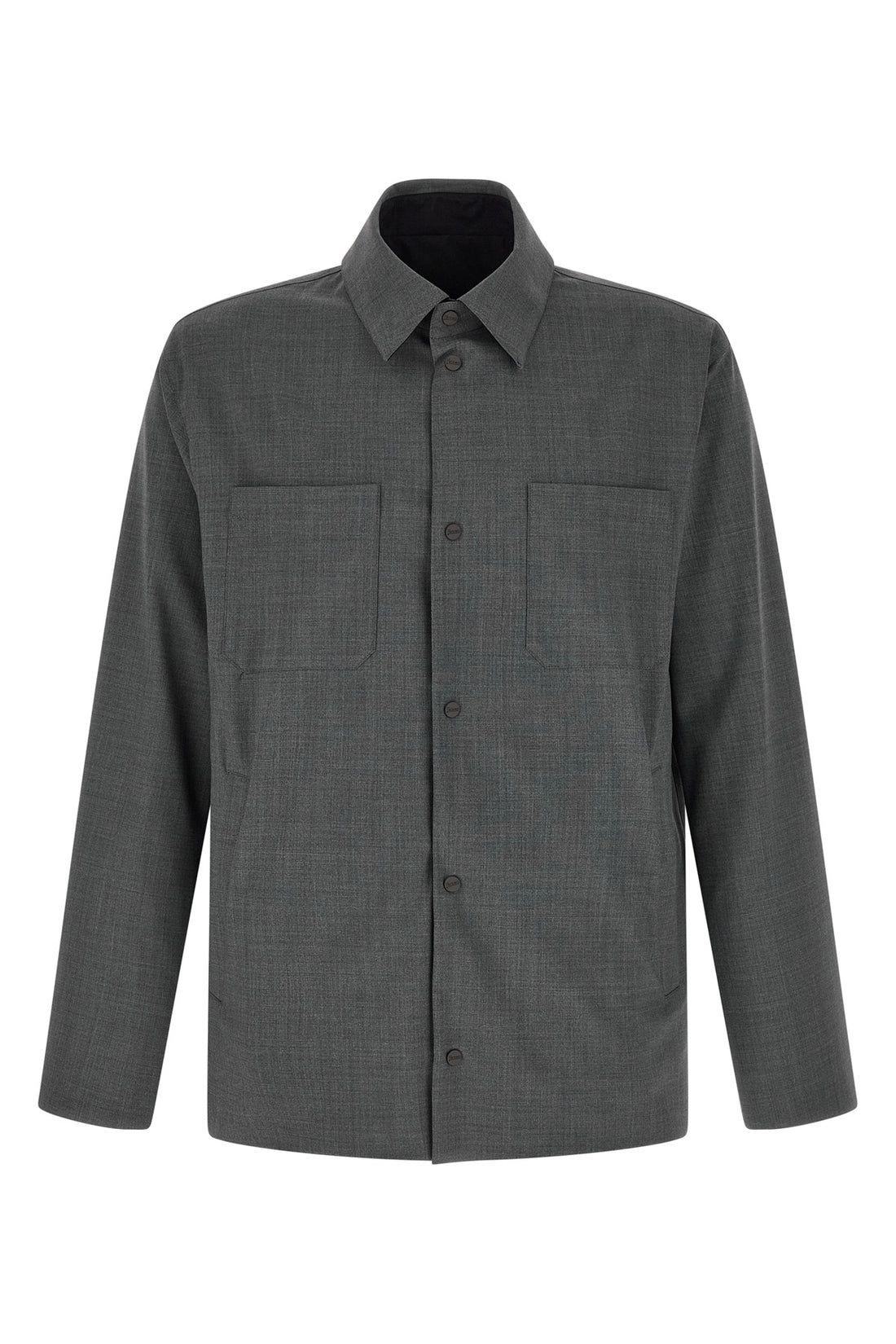 HERNO 50 reversible overshirt in technical wool and nylon fabric