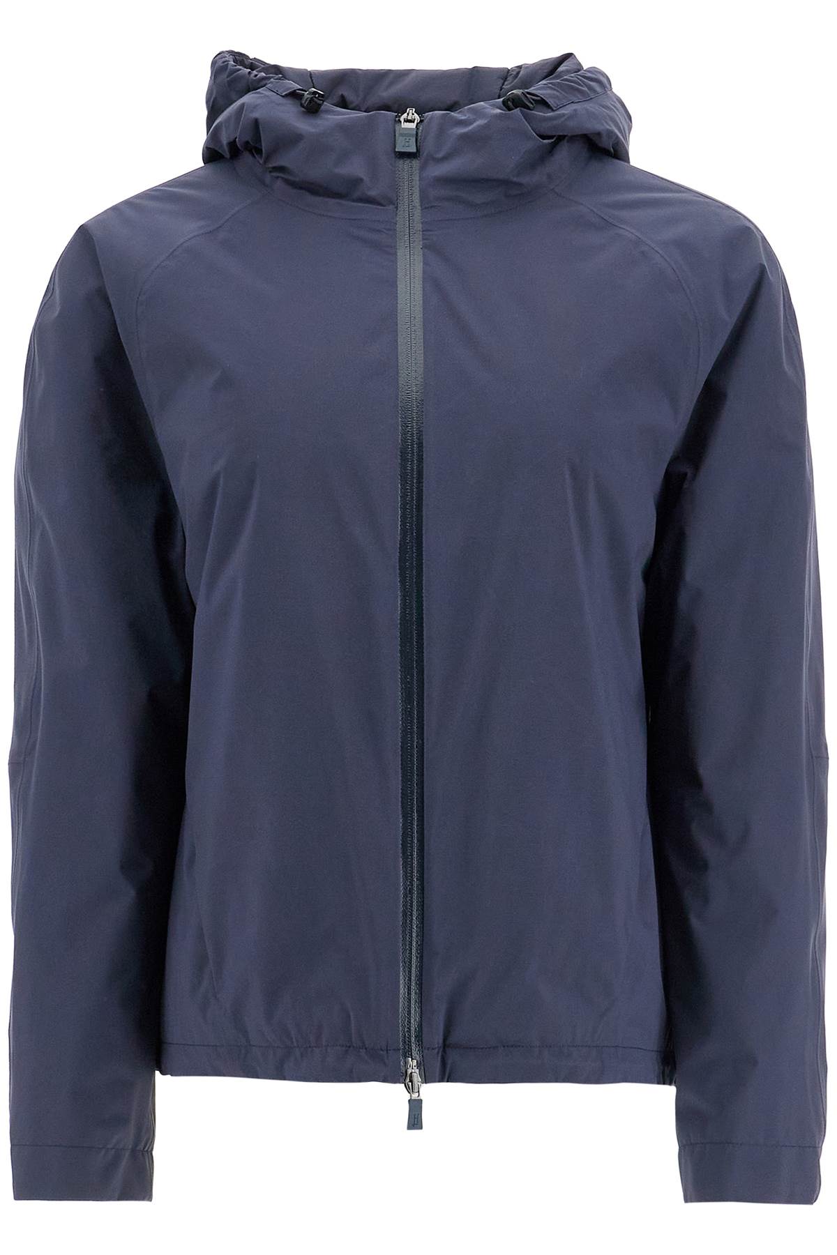 short waterproof breathable outdoor jacket dark blue