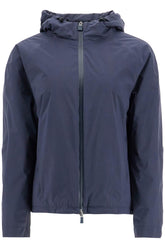 short waterproof breathable outdoor jacket dark blue