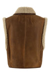 alime sherling leather vest