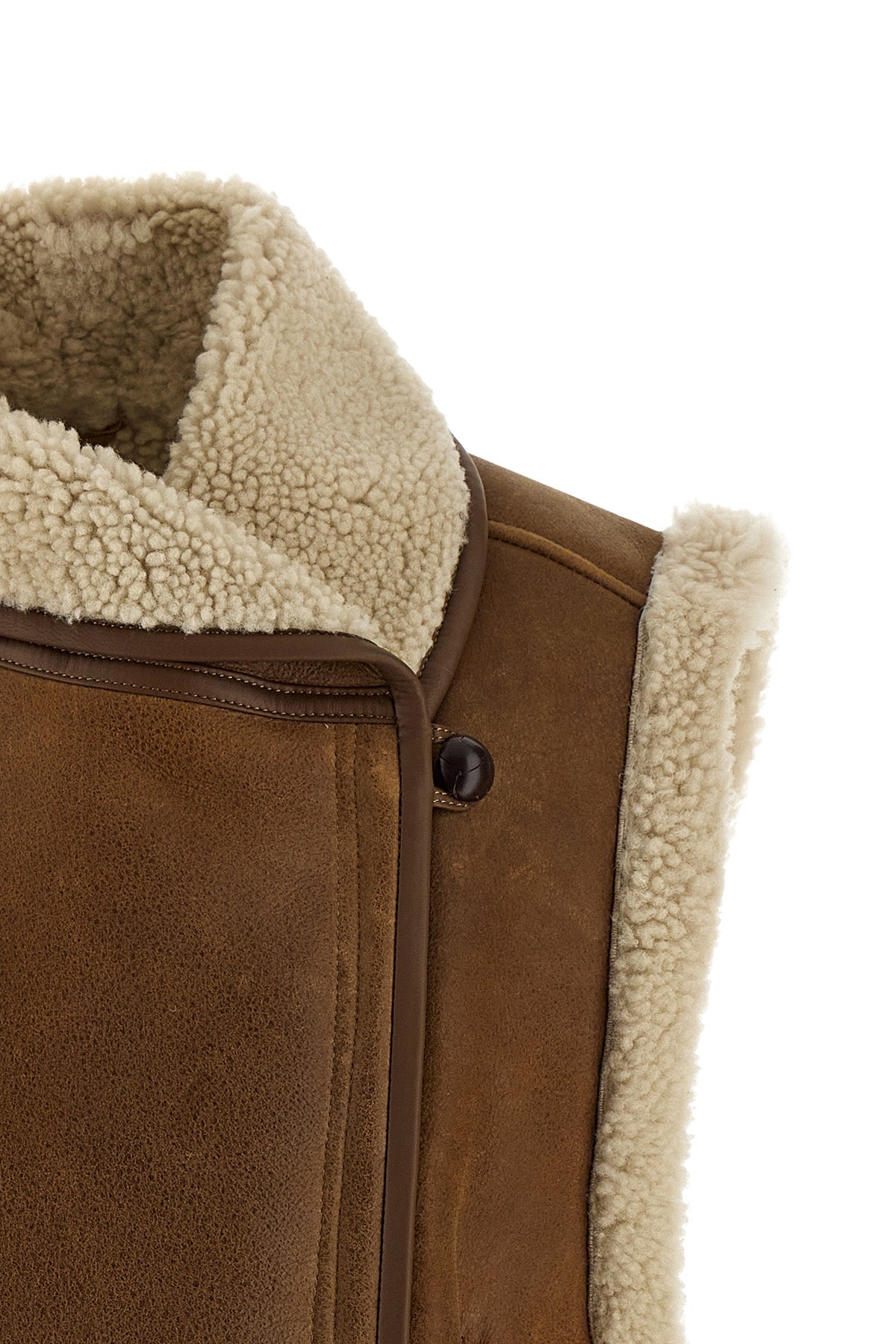 alime sherling leather vest