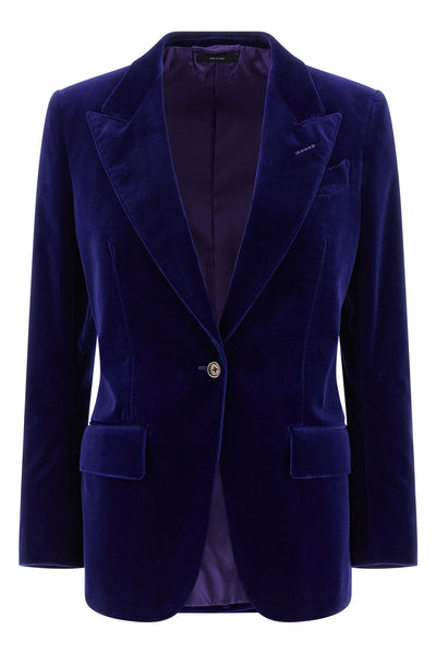 single-breasted velvet wallis blazer