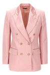 double-breasted duchesse blazer