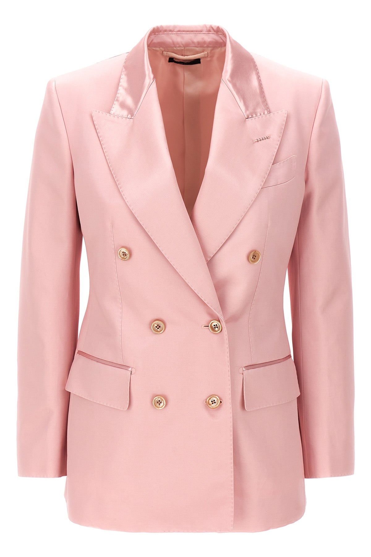 double-breasted duchesse blazer