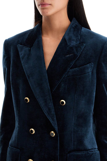 wallis velvet double-breasted jacket