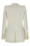 single-breasted blazer in duchesse blend silk and washed cotton