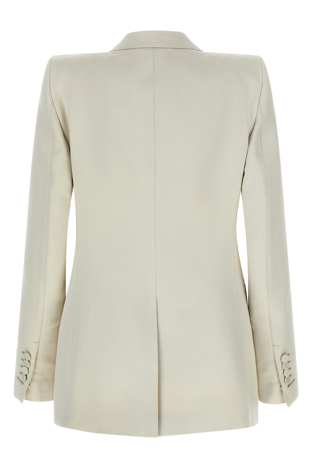 single-breasted blazer in duchesse blend silk and washed cotton