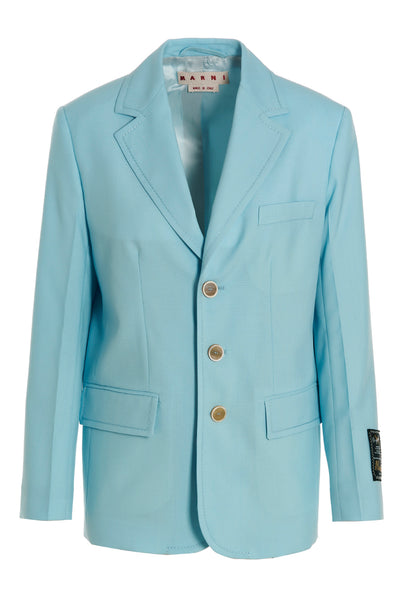 single breast wool blazer