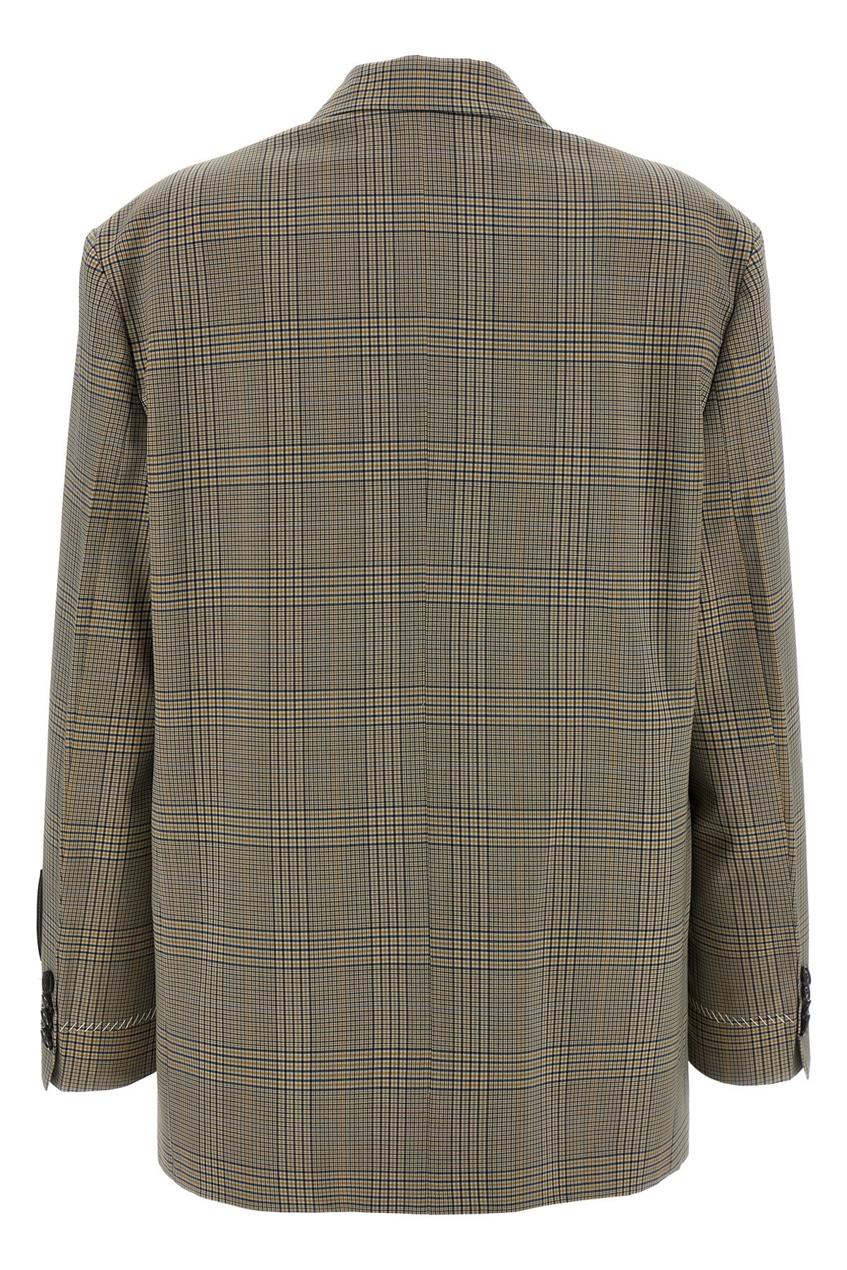 prince of wales light wool single-breasted blazer