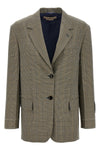 prince of wales light wool single-breasted blazer