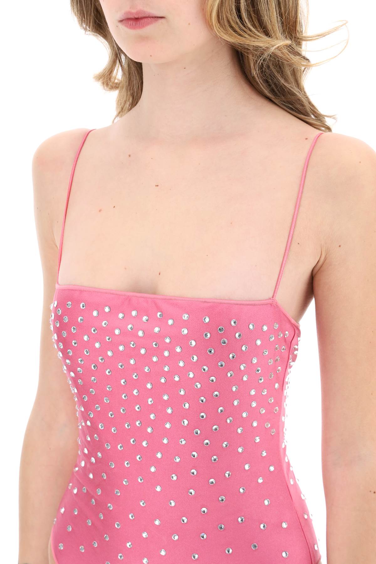 one-piece swimsuit with crystals