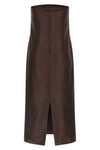 giulia monochromatic striped silk and viscose midi dress