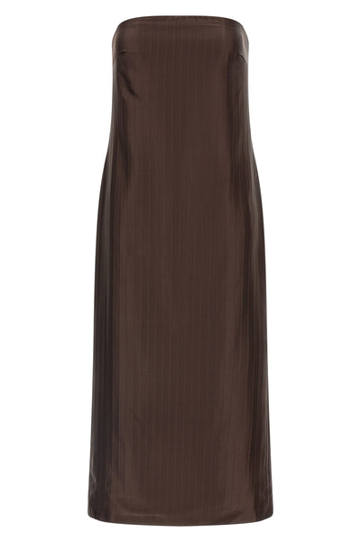 giulia monochromatic striped silk and viscose midi dress